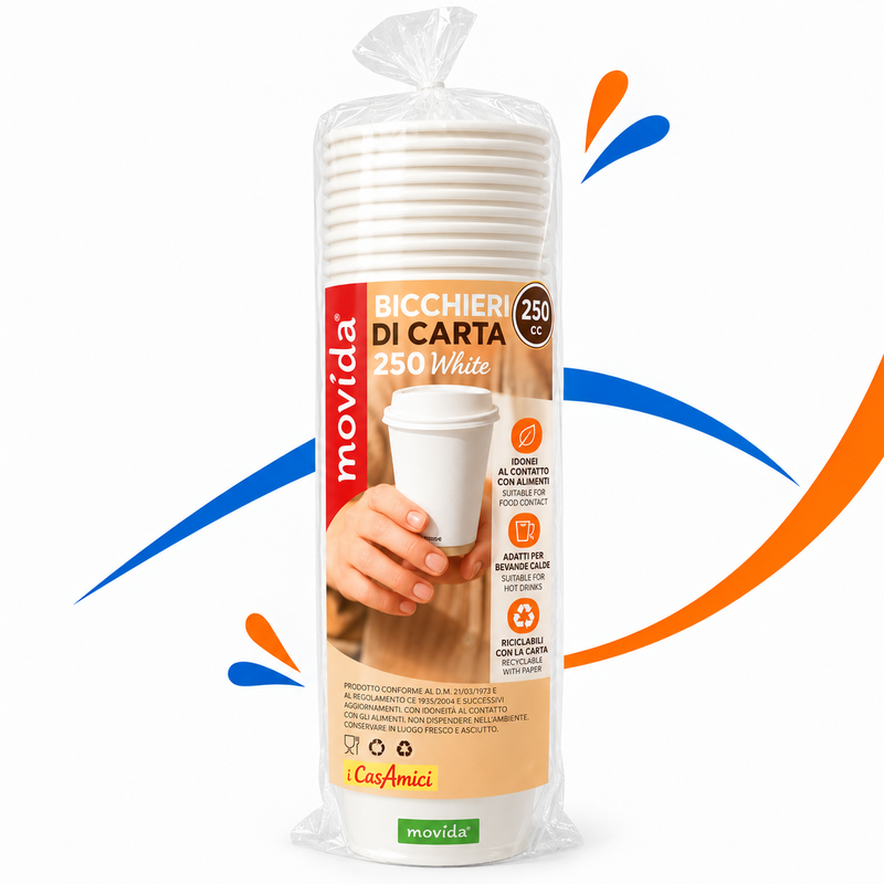 Bicchieri in Carta Bianchi 250 ml (8 oz)